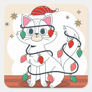 Tangled in Holiday Cheer Square Sticker