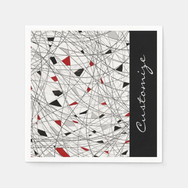 Tangled Lines Abstract Pattern Napkins (Front)