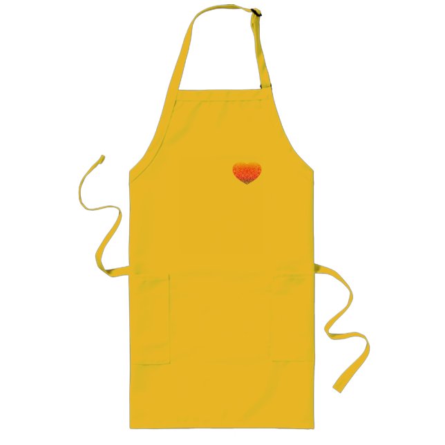 Tangled multi coloured Heart T-Shirt Long Apron (Front)