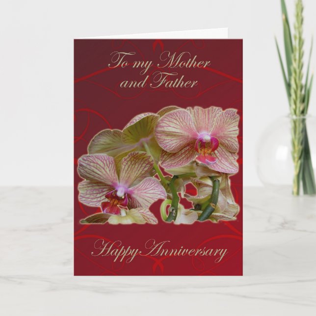 Tangled Orchids Parents' Anniversary Card (Front)