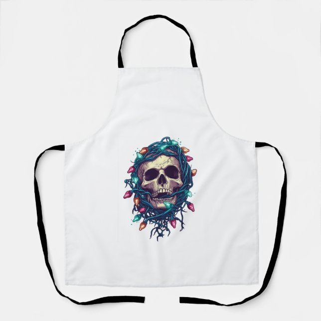 Tangled Skullmas � Funny Xmas Skeleton Apron (Front)