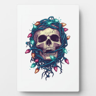 Tangled Skullmas � Funny Xmas Skeleton Plaque