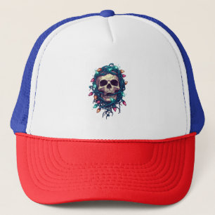 Tangled Skullmas � Funny Xmas Skeleton Trucker Hat