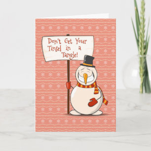 Tangled Tinsel Snowman Holiday Card
