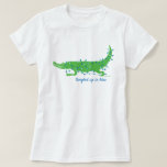 Tangled Up in Blue T-Shirt<br><div class="desc">A totally cool gator dressed in blue! If "tangled up in blue" doesn't suit you, you can change the message to whatever you like.</div>