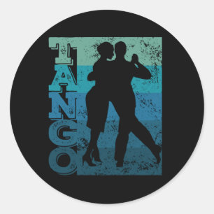 Tango Argentino Retro Vintage Tango Vals Dance Classic Round Sticker