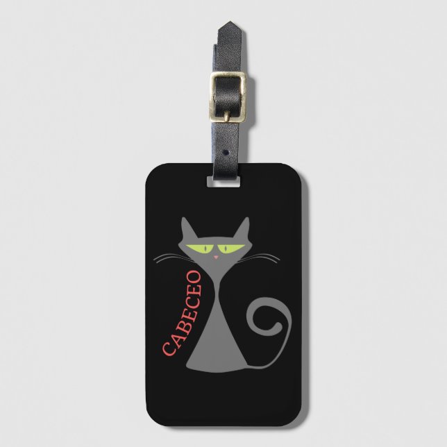 Tango Cabeceo Cat Luggage Tag (Front Vertical)