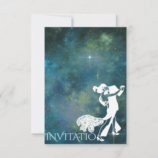 Tango Classic Dance Personalised Glam Galaxy Invitation (Front)