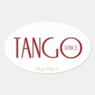 Tango dance oval sticker