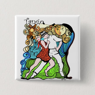 Tango Dance - Two Little Tangueros 15 Cm Square Badge