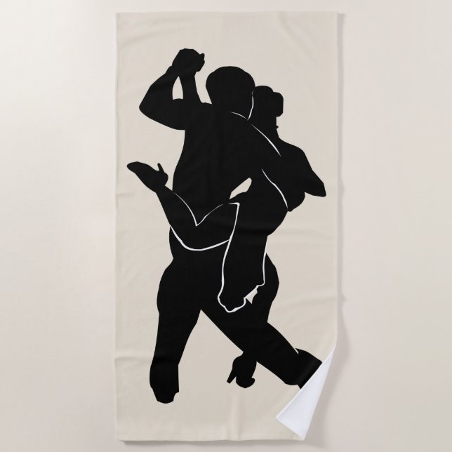 Tango Dancer Couple Beach Towel Custom Colours (Front)