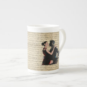 Tango dancers bone china mug