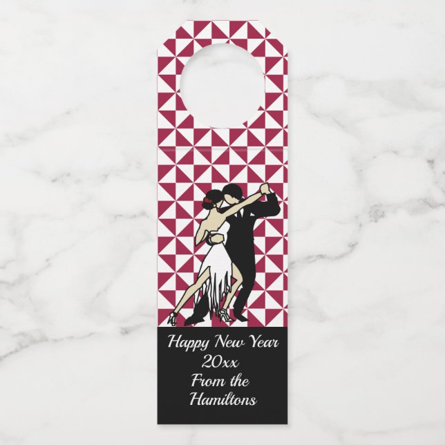 Tango Dancers Bottle Tag (Front)