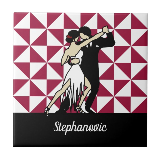 Tango Dancers Ceramic Tile (Front)