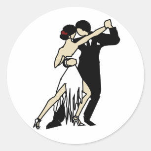 Tango Dancers Classic Round Sticker