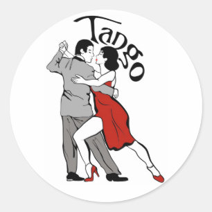 Tango Dancers Classic Round Sticker