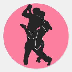 Tango Dancers Couple Sticker - Custom Colors