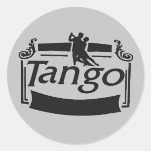 Tango dancers design! classic round sticker