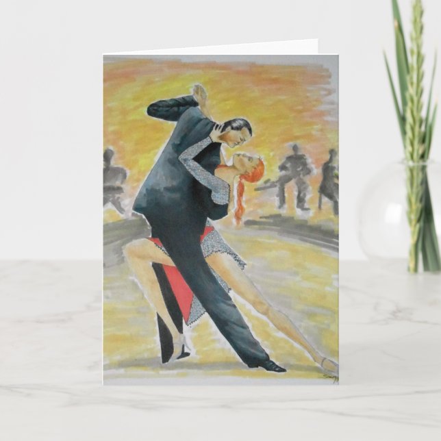 Tango Dancers Greeting Card -- Original Art (Front)