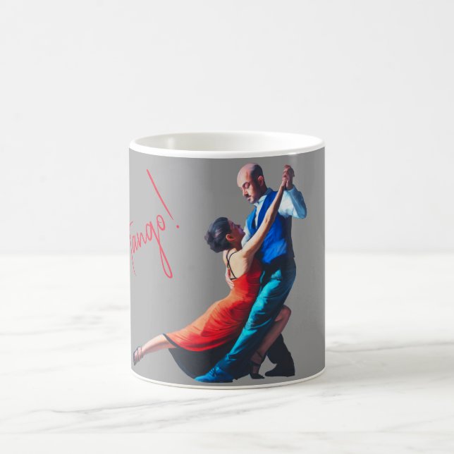 Tango dancers - hand painting  coffee mug (Center)