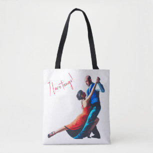 Tango dancers - hand painting  tote bag