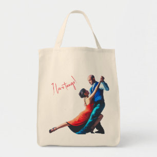 Tango dancers - hand painting tote bag
