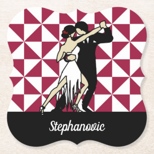 Tango Dancers Paper Coaster