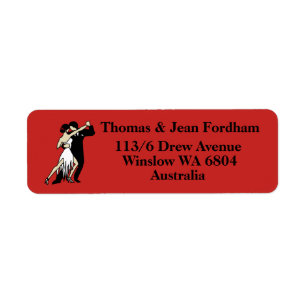 Tango Dancers Return Address Label