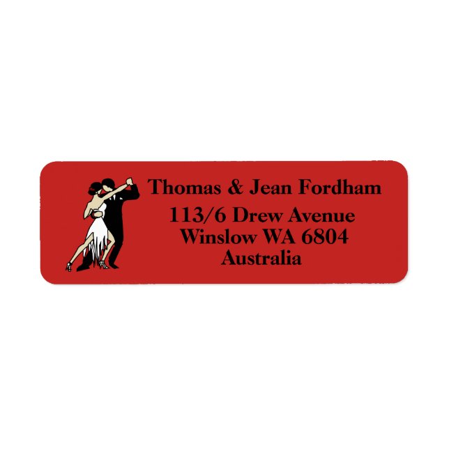 Tango Dancers Return Address Label (Front)