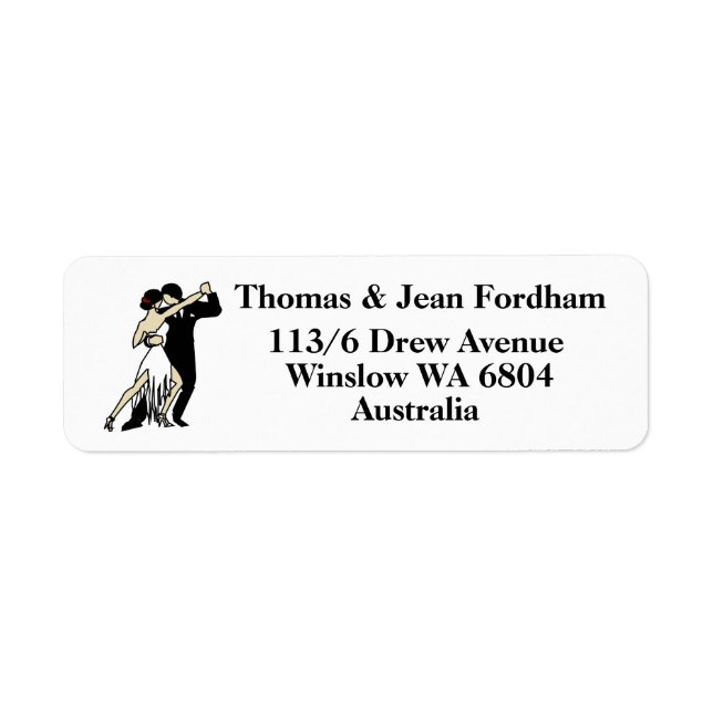 Tango Dancers Return Address Label (Front)