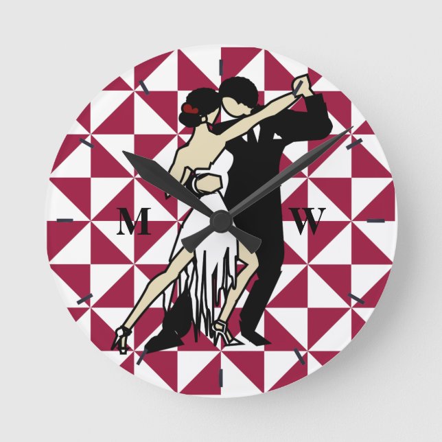 Tango Dancers Round Clock (Front)