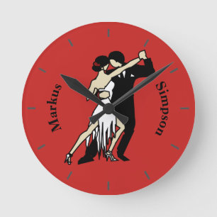 Tango Dancers Round Clock