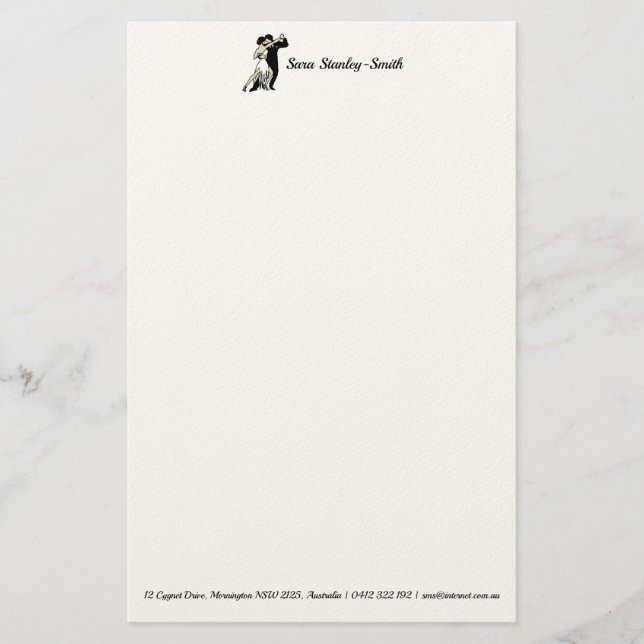 Tango Dancers Stationery (Front)