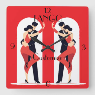 Tango Dancers Thunder_Cove Square Wall Clock