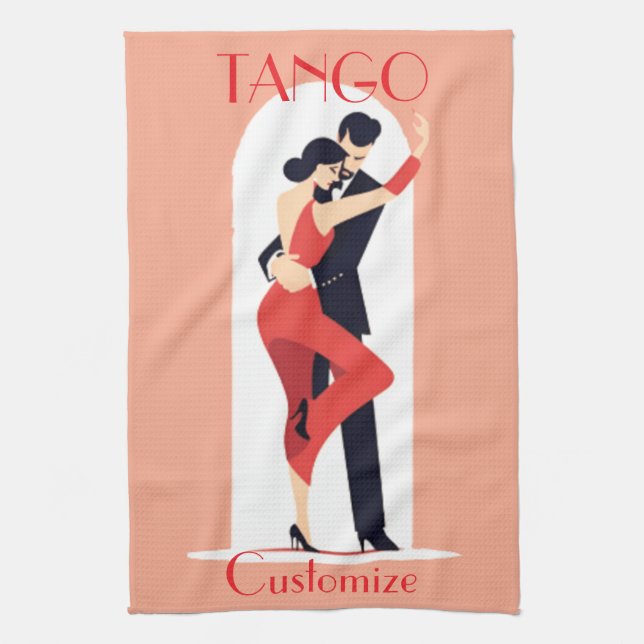 Tango Dancers Thunder_Cove Tea Towel (Vertical)