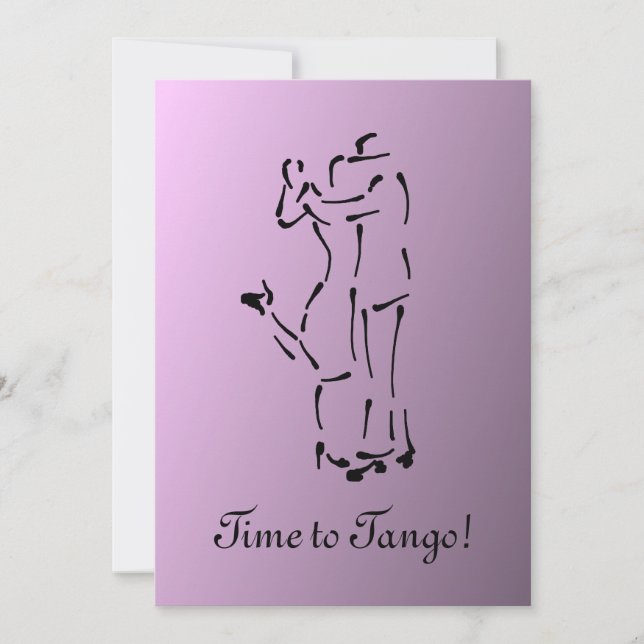 Tango Dancers with Customisable Slogan Invitation (Front)