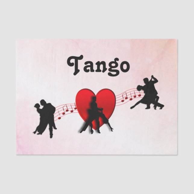Tango Dances I Heart New Twist Design Tissue Paper (Front)
