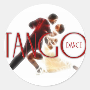 Tango Dances red Classic Round Sticker