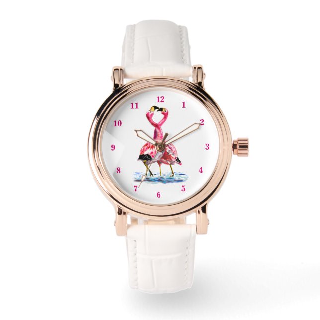 Tango Flamingos Watch Pink Flamingo Dance (Front)