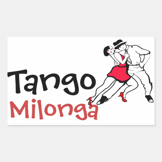 Tango Milonga Rectangular Sticker (Front)