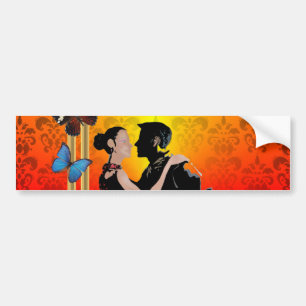 Tango on damask bumper sticker