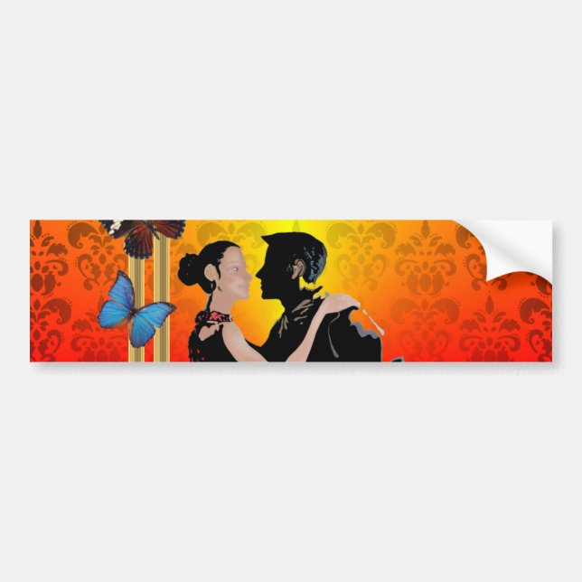 Tango on damask bumper sticker (Front)