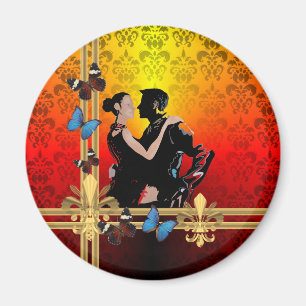 Tango on damask magnet