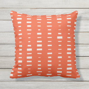 Tango Orange Outdoor Pillows - Block Stripe