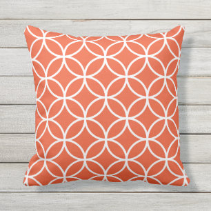 Tango Orange Outdoor Pillows - Circle Trellis