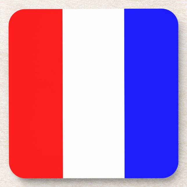 Tango red, white, blue stripes coaster (Front)