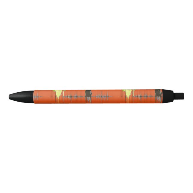 Tango Tango Soundwave Colourful Abstract 2 Black Ink Pen (Front)