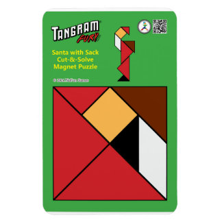 Tangram Christmas Magnets – Santa & Sack of Toys