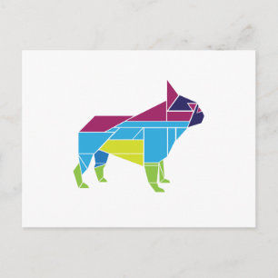 Tangram Frenchie, Multicolored Postcard