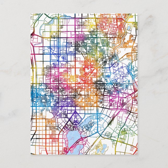 Tangshan China City Map Postcard (Front)